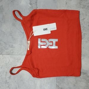 FINAL PRICE #10147A-2 🔥Cami Crop Top,Red,Size L.